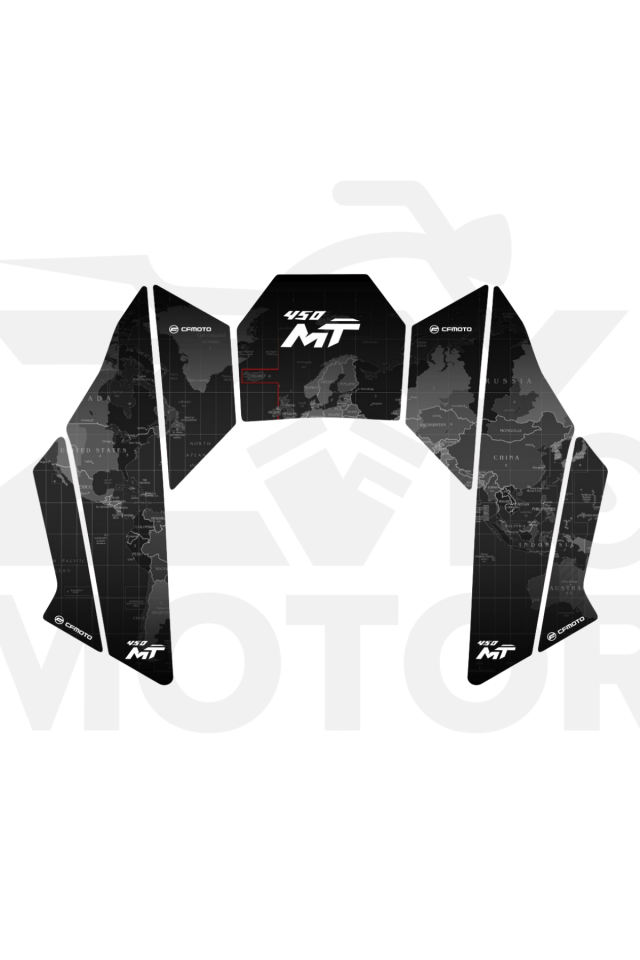 Cf Moto 450Mt Tank Pad (Dünya Haritalı)