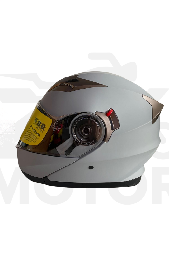 Çene Açılır Kask Mat-Gri