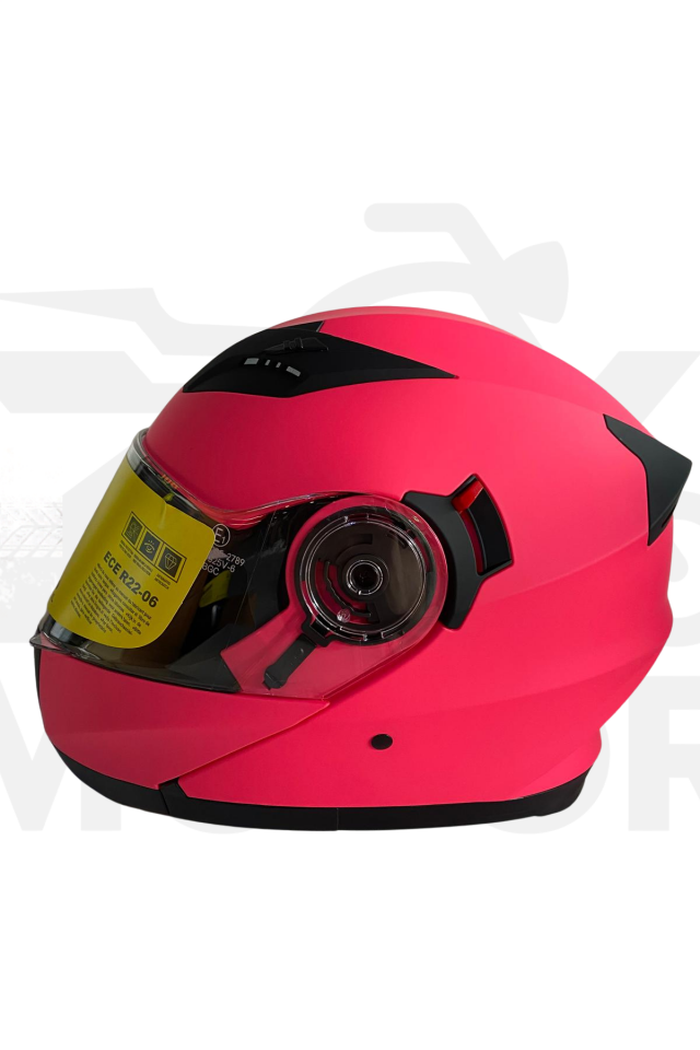Çene Açılır Kask Mat Pembe