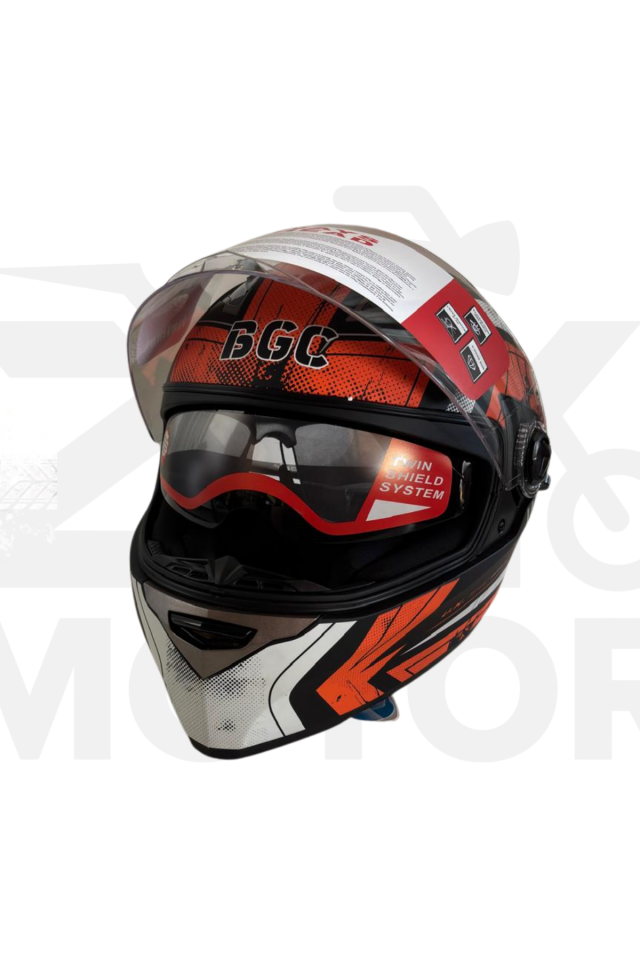 Full Face Motorsiklet Kaskı Turuncu