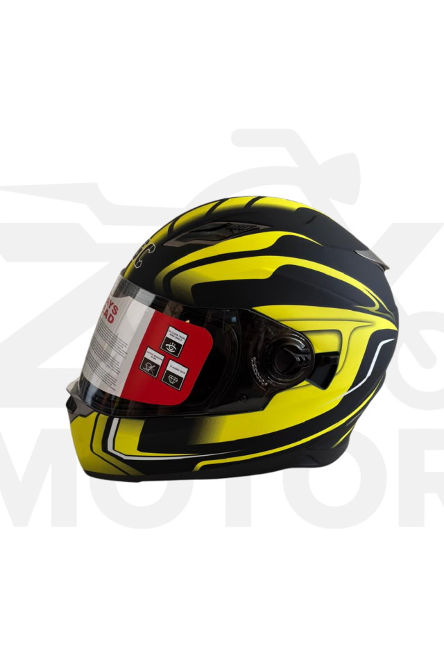 Full Face Motorsiklet Kaskı Sarı